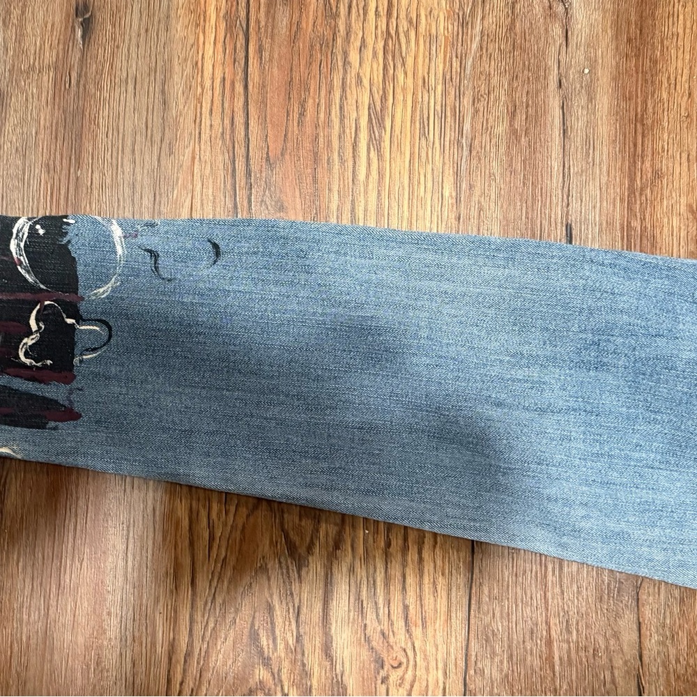 Distressed Blue Jeans With Patchwork Upcycled By … - image 8